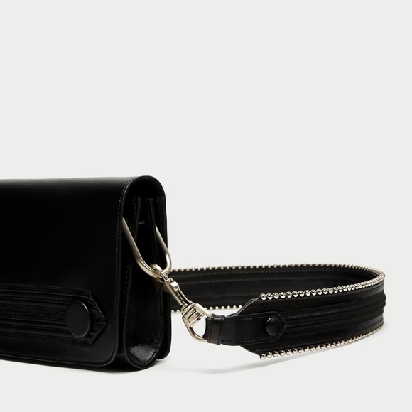 ZARA STUDIO 2017 BLACK-GENUINE LEATHER CROSS BODY - Picture 8 of 8
